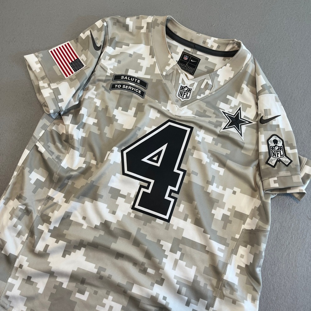 Dallas Cowboys Dak Prescott Salute To Service NFL Nike Dri-Fit Jersey Womens L‎